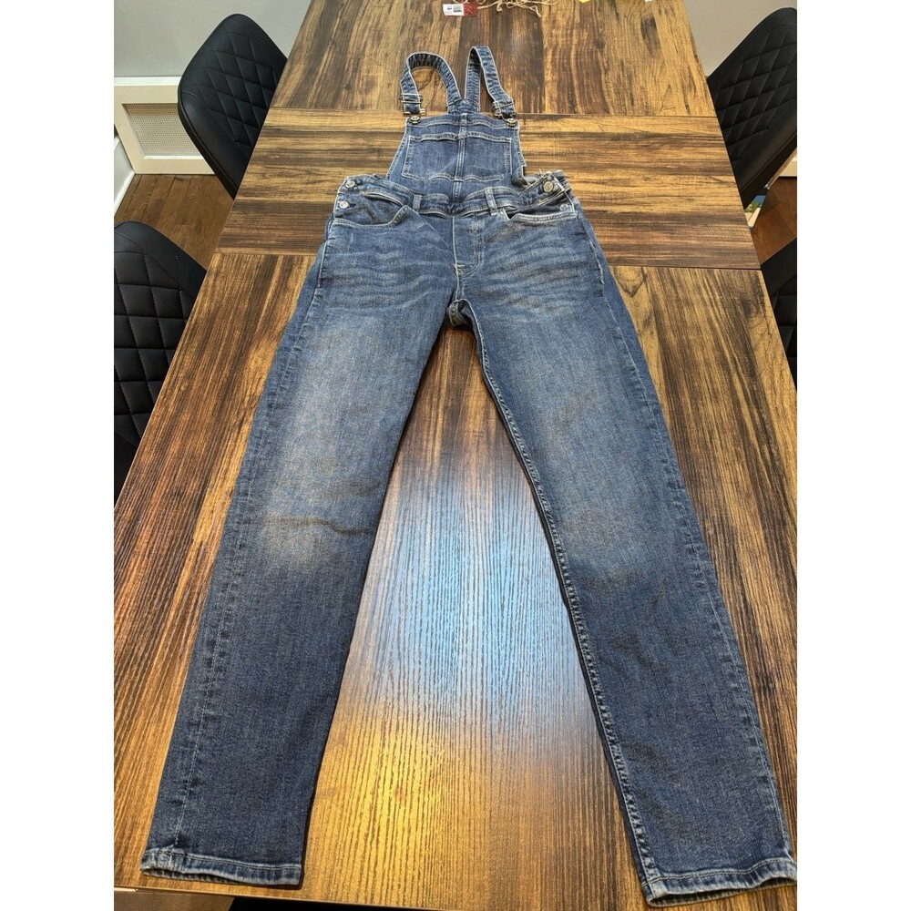 H&M Denim Overalls Womens 4 Dark Wash Skinny Leg EUC